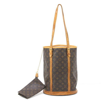 Louis Vuitton Monogram Bucket 27 Tote Bag M42236 With Pouch Brown