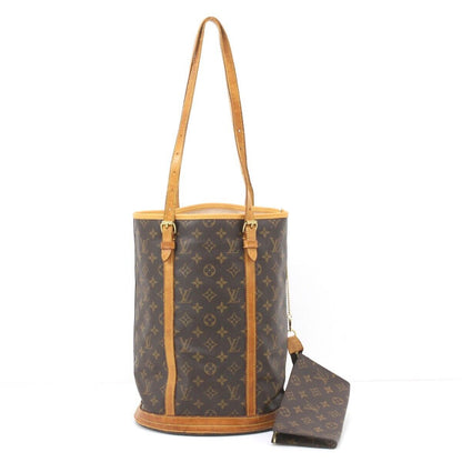 Louis Vuitton Monogram Bucket 27 Tote Bag M42236 With Pouch Brown