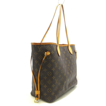 Louis Vuitton Neverfull MM Tote Bag Initial Engraved Monogram Canvas Brown