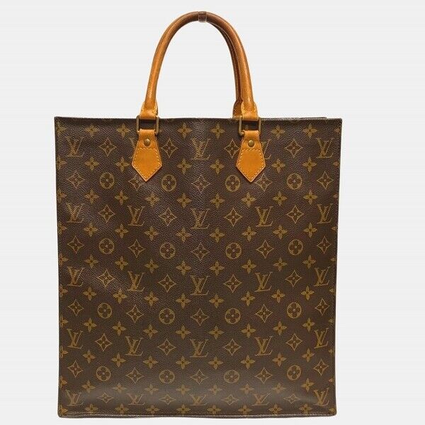 Louis Vuitton Monogram Sac Plat M51140 Tote Bag Unisex Brown