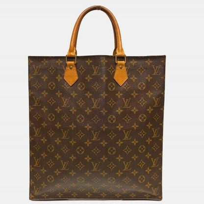 Louis Vuitton Monogram Sac Plat M51140 Tote Bag Unisex Brown