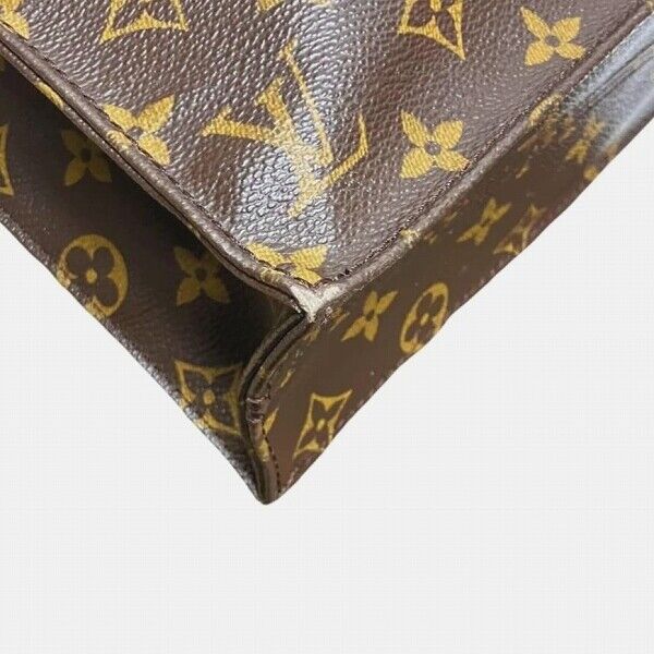 Louis Vuitton Monogram Sac Plat M51140 Tote Bag Unisex Brown