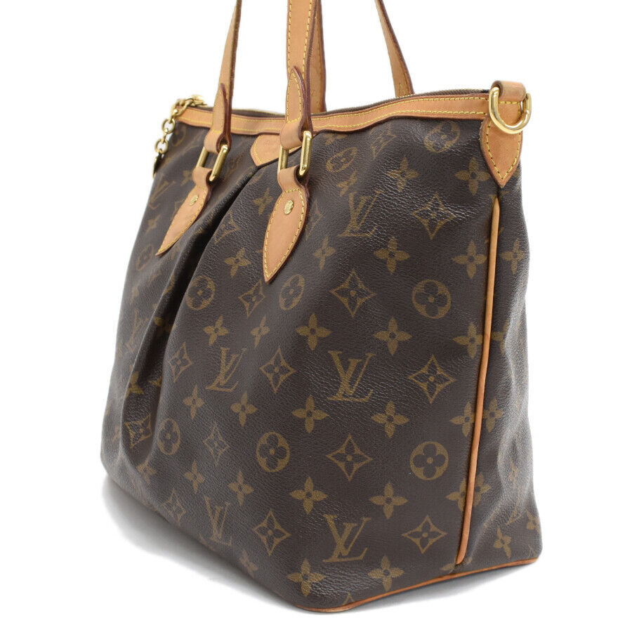 Louis Vuitton Palermo PM Shoulder Bag M40145 Monogram Canvas Leather Brown 2way