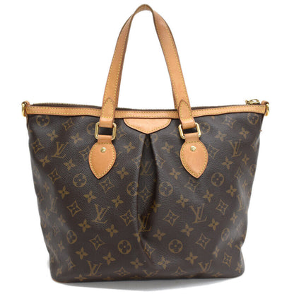 Louis Vuitton Palermo PM Shoulder Bag M40145 Monogram Canvas Leather Brown 2way