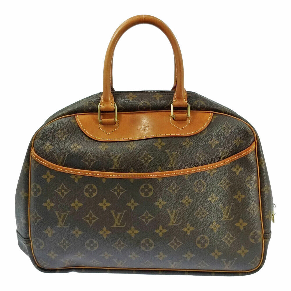 Louis Vuitton Monogram Deauville Tote Bag M47270 Brown Handbag PVC Leather