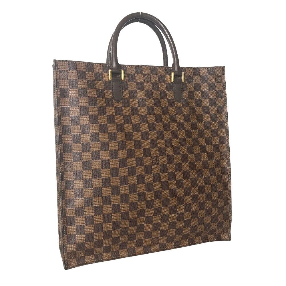 Louis Vuitton Sac Plat Handbag Tote Bag Damier Canvas Brown N51140 Ebene