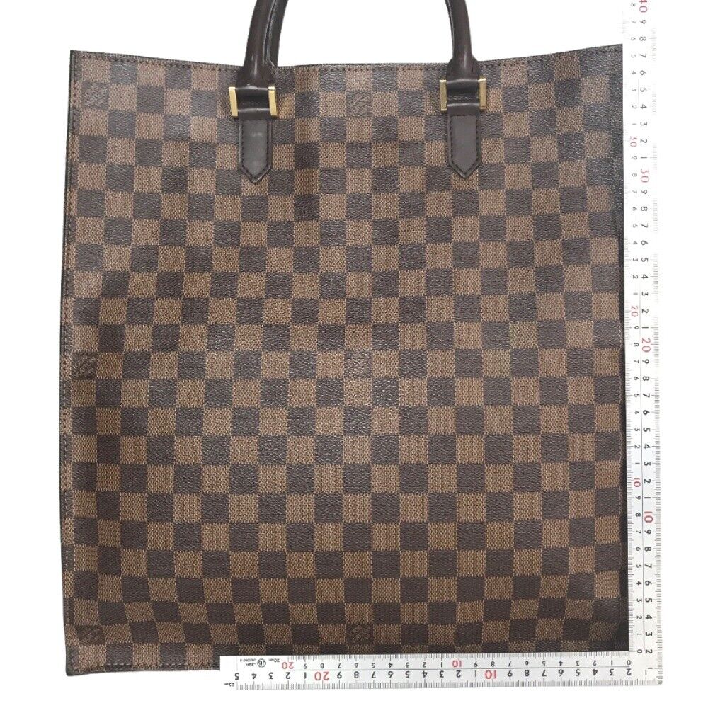 Louis Vuitton Sac Plat Handbag Tote Bag Damier Canvas Brown N51140 Ebene