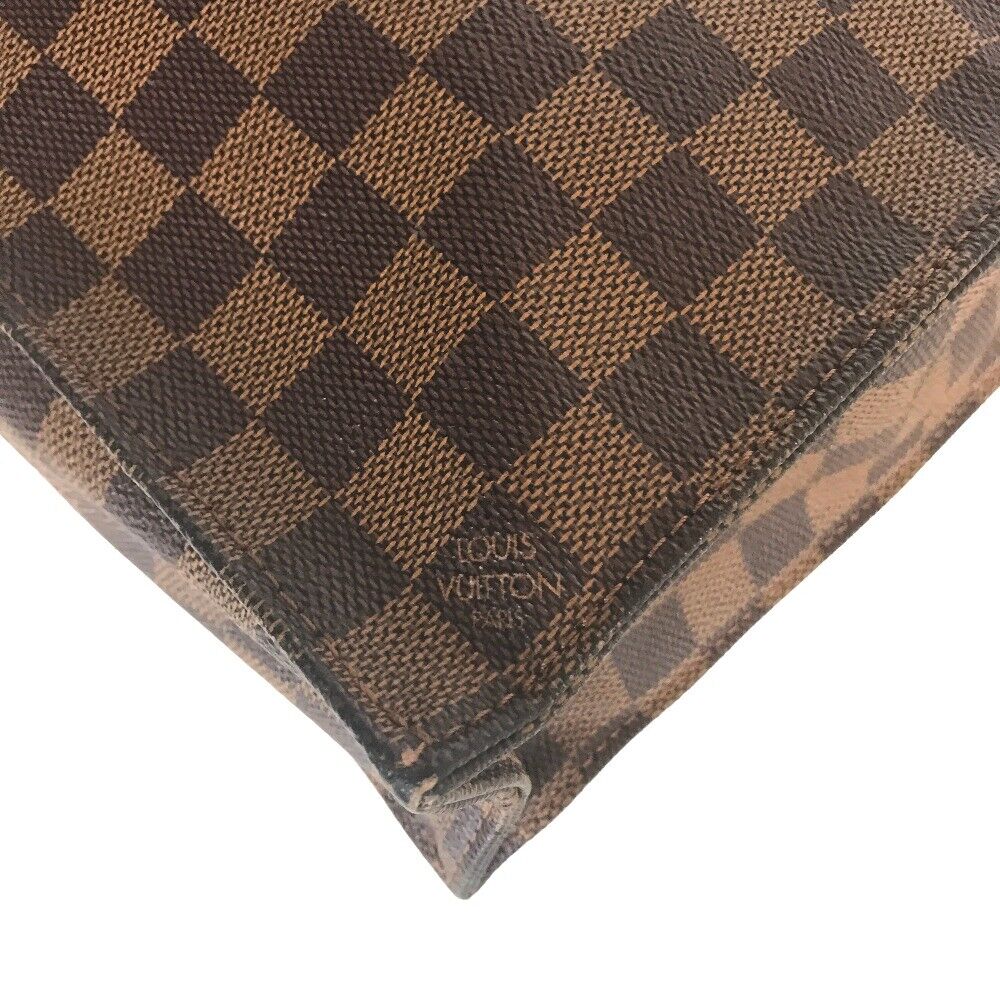 Louis Vuitton Sac Plat Handbag Tote Bag Damier Canvas Brown N51140 Ebene