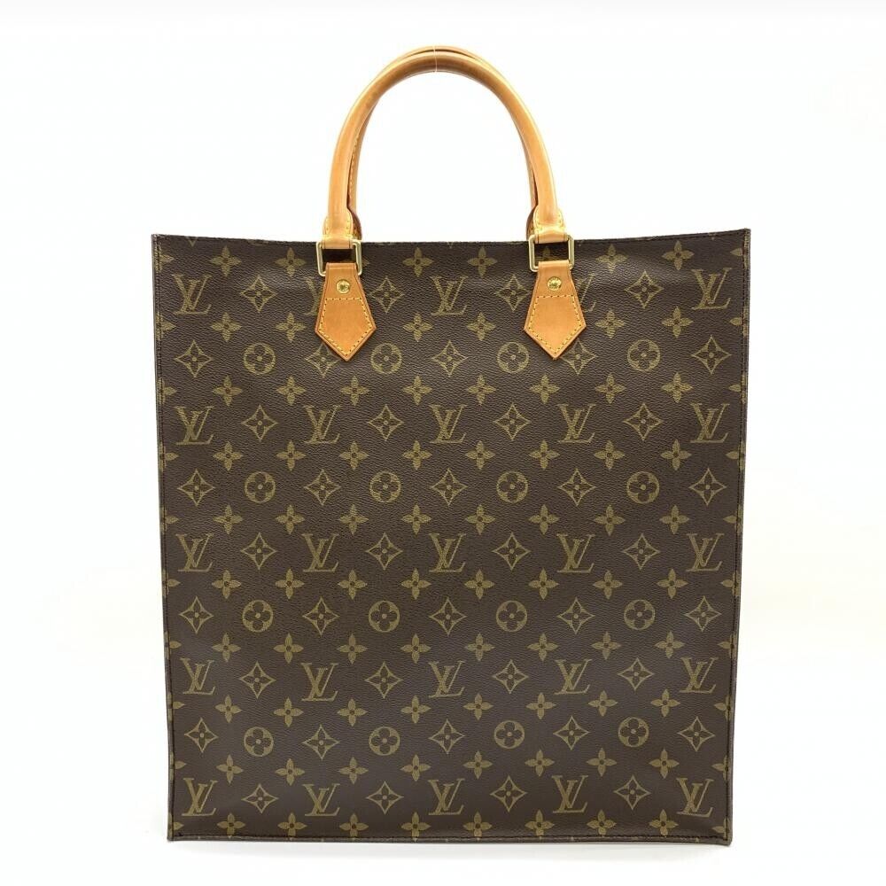 Louis Vuitton M51140 Sac Plat Monogram Tote Bag Handbag Brown