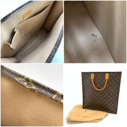 Louis Vuitton M51140 Sac Plat Monogram Tote Bag Handbag Brown