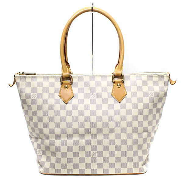 Louis Vuitton Damier Azur Saleya MM Tote Bag N51185 Zipper Closure