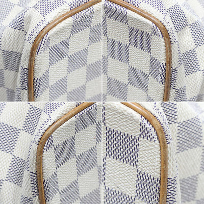 Louis Vuitton Damier Azur Saleya MM Tote Bag N51185 Zipper Closure