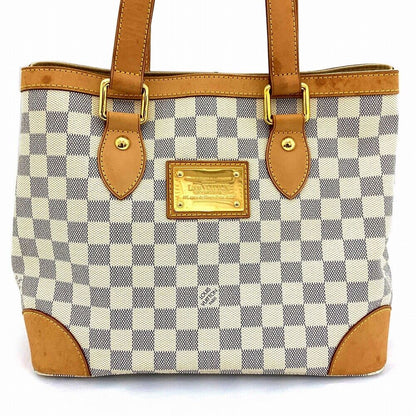 Louis Vuitton Hampstead PM N51207 Monogram Handbag Tote Bag White Damier Azur