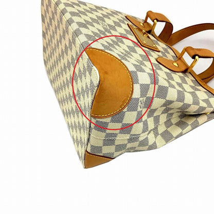 Louis Vuitton Hampstead PM N51207 Monogram Handbag Tote Bag White Damier Azur