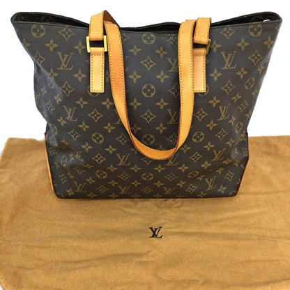 Louis Vuitton Cabas Mezzo M51151 Monogram Brown Shoulder Bag Large Zipper