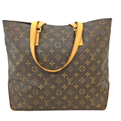 Louis Vuitton Cabas Mezzo M51151 Monogram Brown Shoulder Bag Large Zipper