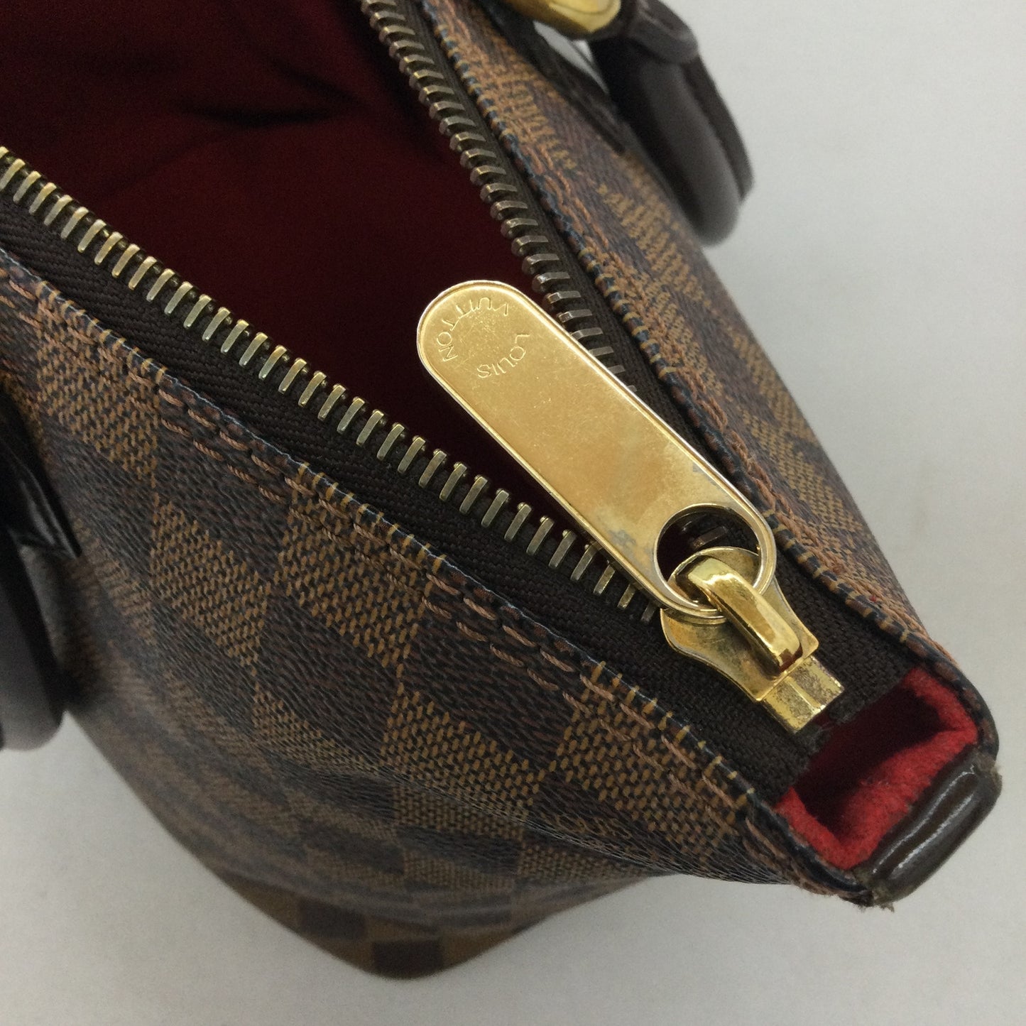 Louis Vuitton Saleya PM N51183 Damier Ebene Brown Tote Bag Zipper Closure