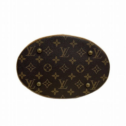 Louis Vuitton Monogram Petit Bucket M42238 Bag Tote Shoulder Brown With Pouch