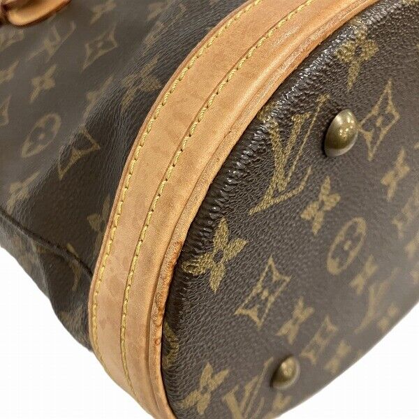 Louis Vuitton Monogram Petit Bucket M42238 Bag Tote Shoulder Brown With Pouch