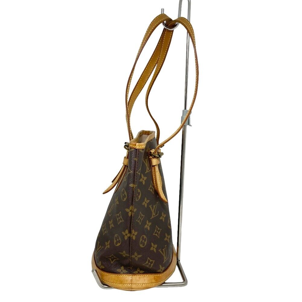 Louis Vuitton M42238 Petit Bucket PM Handbag Bag Brown Monogram