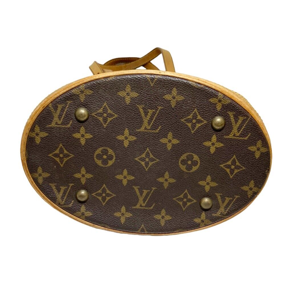 Louis Vuitton M42238 Petit Bucket PM Handbag Bag Brown Monogram