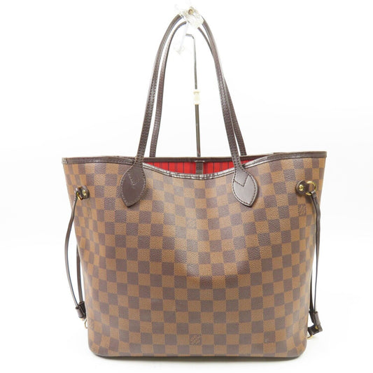 Louis Vuitton Neverfull MM Handbag Shoulder Bag Damier Tote PVC Leather Ebene