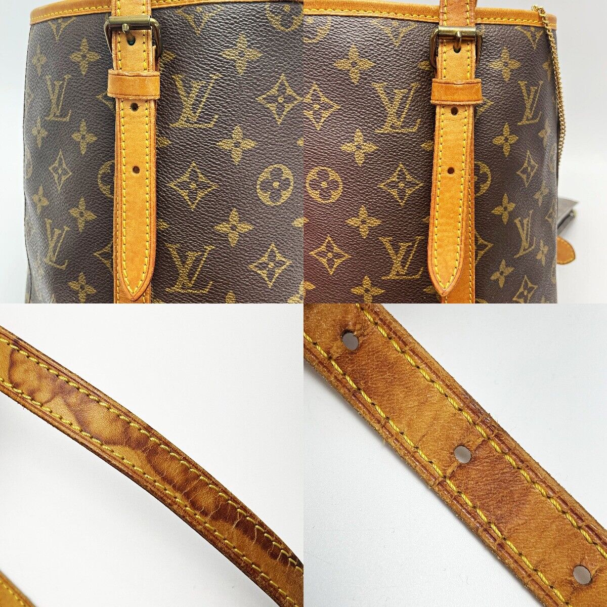 Louis Vuitton Monogram Bucket 27 M42236 Brown Tote Bag Canvas With Pouch