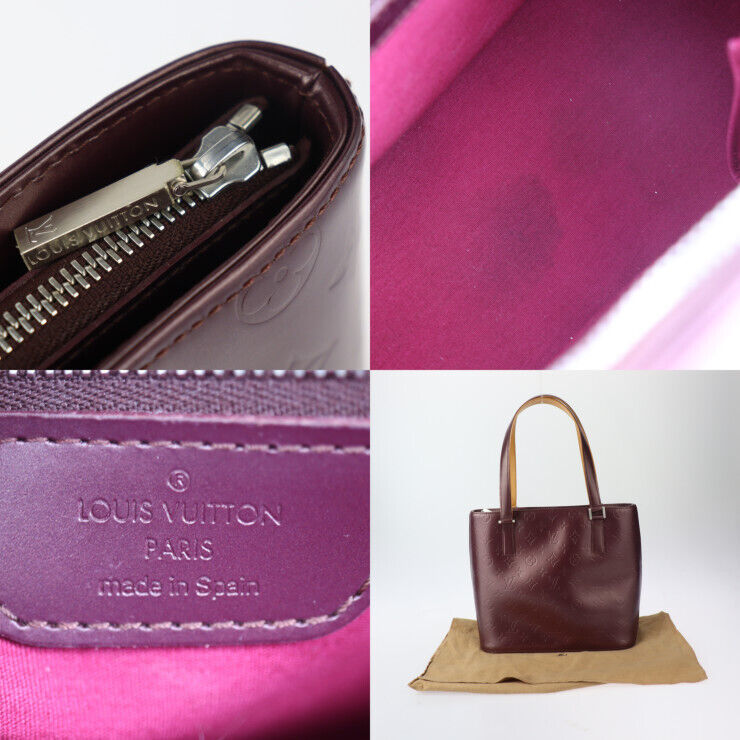 Louis Vuitton Stockton Monogram Matte Tote Bag M55116 Leather Violet Purple