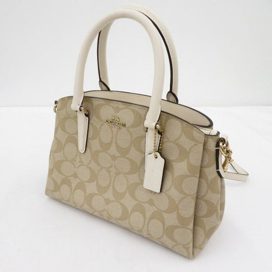 Coach Signature 2Way Mini Sage Carryall Handbag F29434 Beige Seto