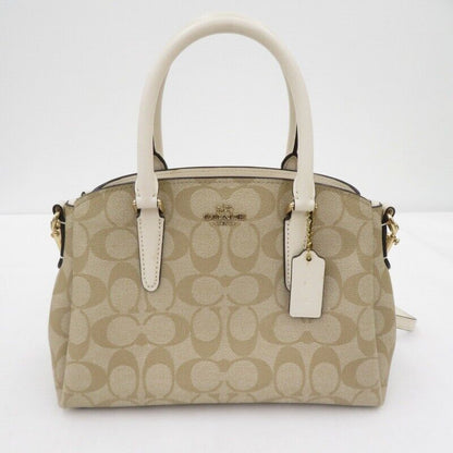 Coach Signature 2Way Mini Sage Carryall Handbag F29434 Beige Seto