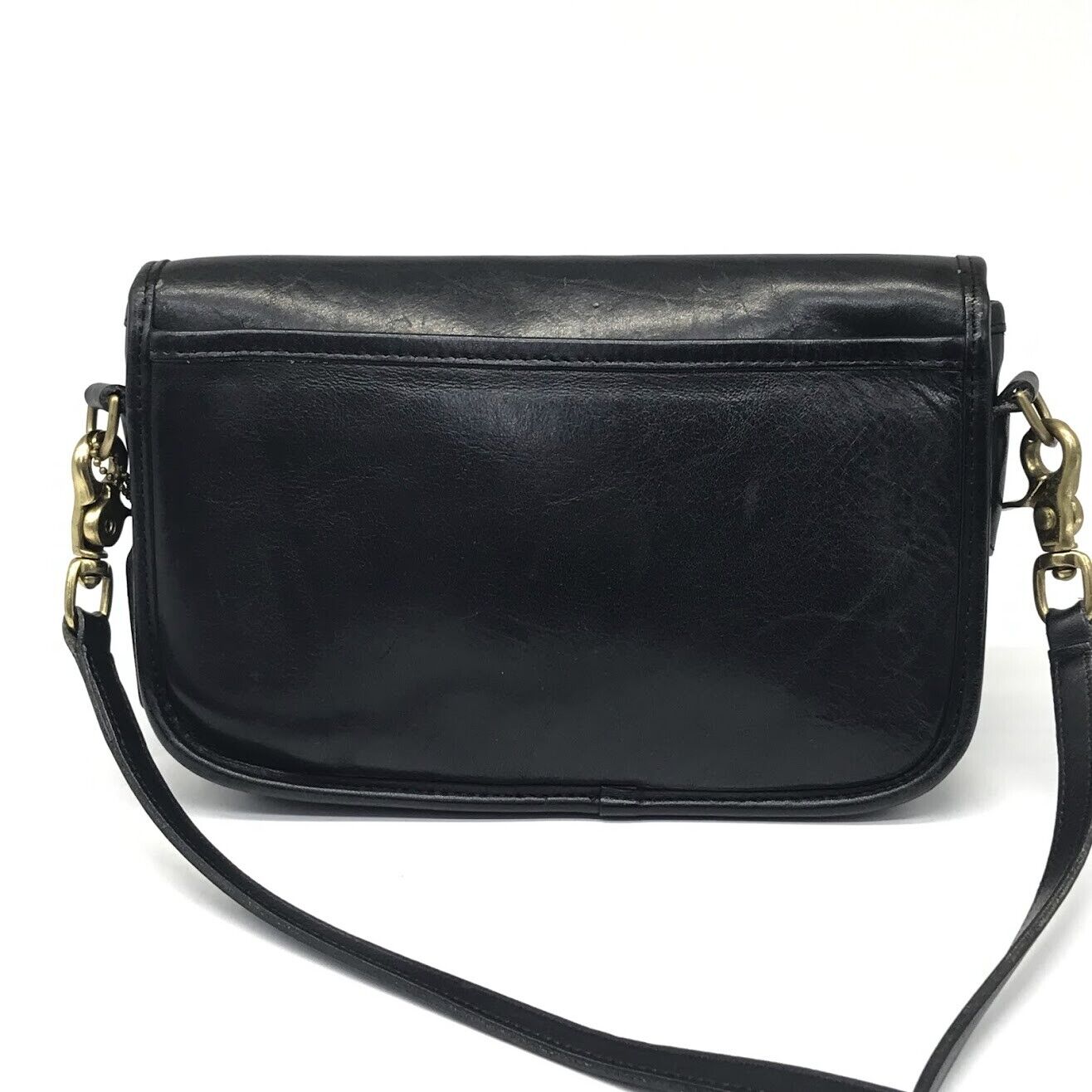 Coach Old Leather Shoulder Bag 1376-344 Black 14x24x5.5cm