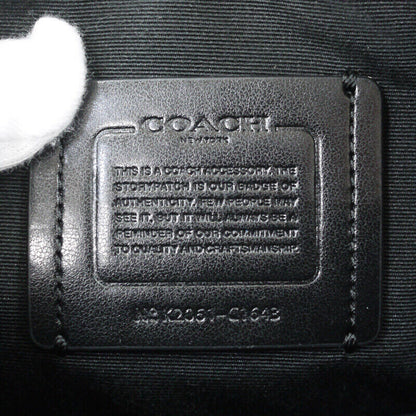 Coach Signature Leather Shoulder Bag Black Blue F122