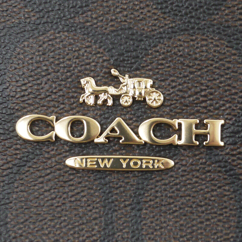 Coach Signature Leather Shoulder Bag Brown F122