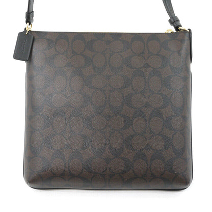 Coach Signature Leather Shoulder Bag Brown F122