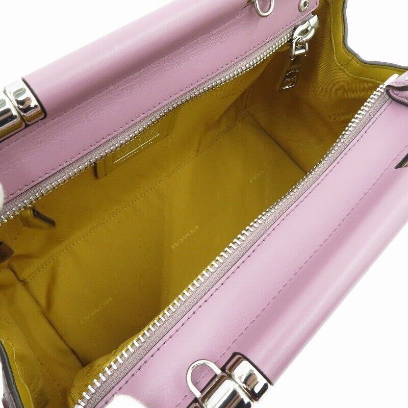 Coach Color Block Grace Hand Bag 31919 2Way Shoulder Purple F122 18.5x21.7x8.3