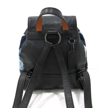 Coach Patchwork Mini Backpack 37743 Black Blue F122 23x20x8cm