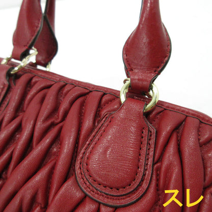 Coach Small Satchel Gathered Quilted 2Way Handbag Shoulder Bag 33550 Red F122