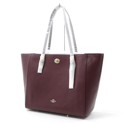 Coach Tote Bag Leather Libur 37018 Wine Red F122