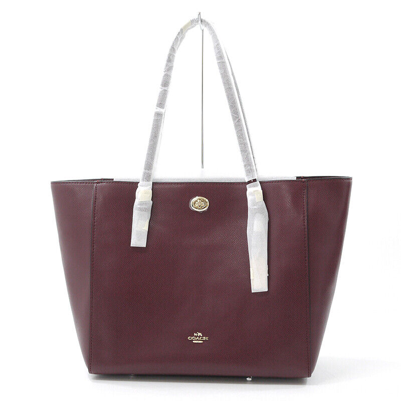 Coach Tote Bag Leather Libur 37018 Wine Red F122