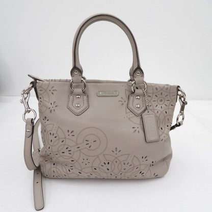 Coach Op Art Flower Punching 2Way Bag C1382-F22486 Gray Seto