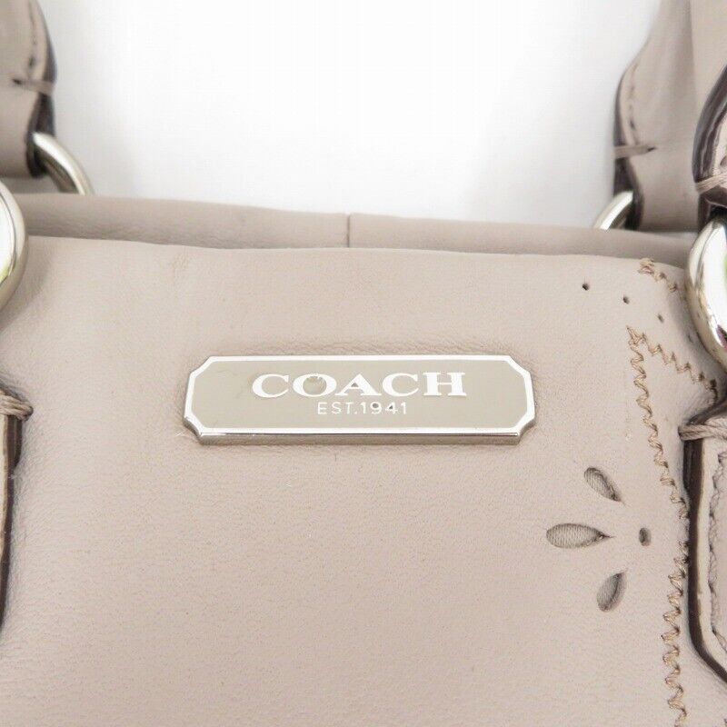 Coach Op Art Flower Punching 2Way Bag C1382-F22486 Gray Seto