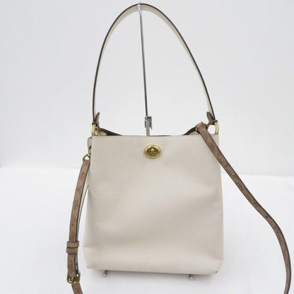 Coach 76365 2Way Tote Bag Shoulder Ivory F122