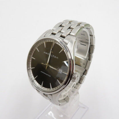 Hamilton Jazzmaster Analog Quartz Watch Black Dial Silver Belt F131