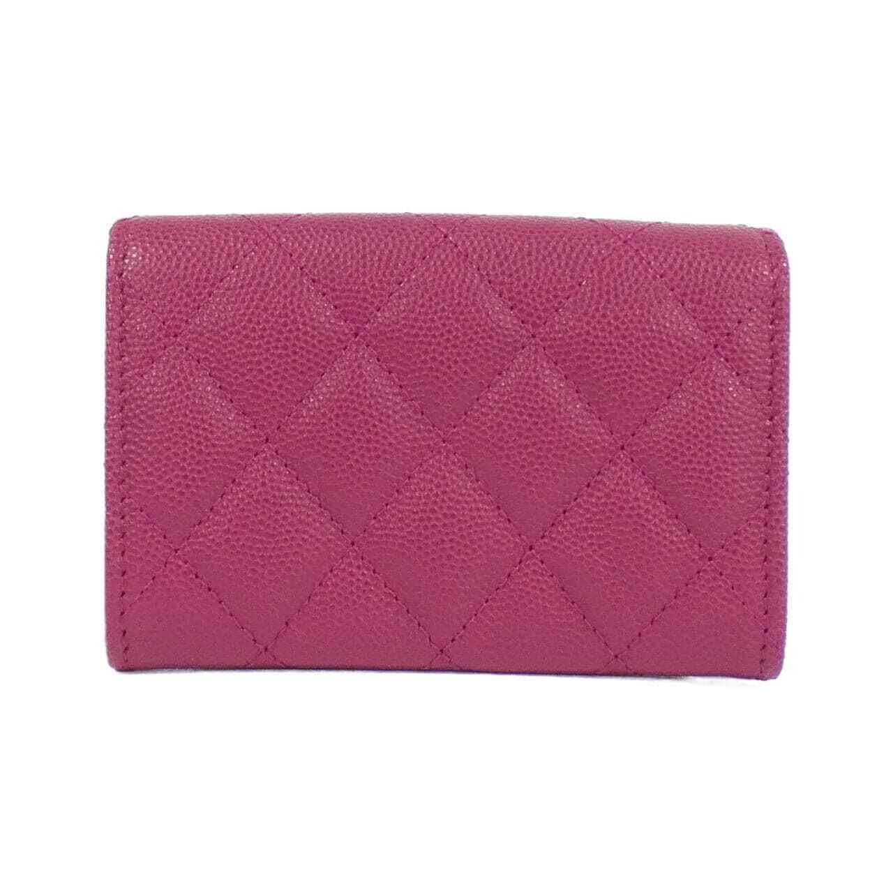 Chanel AP4093 Card Case Wallet Dark Pink Coco Mark Women Near Mint