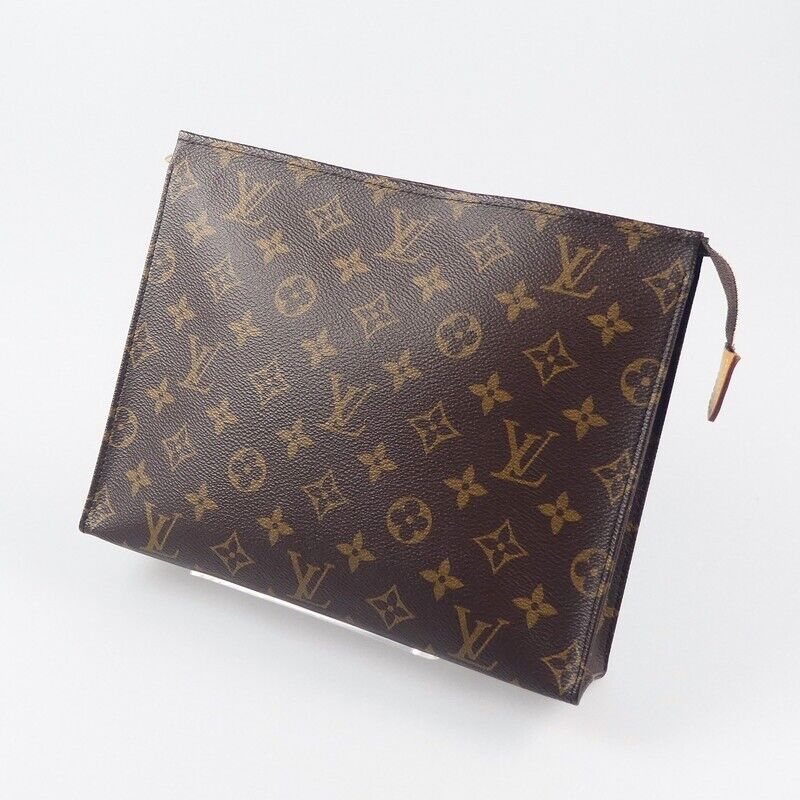 Louis Vuitton Monogram Pochette Toilette 26 Clutch Bag M47542 Brown