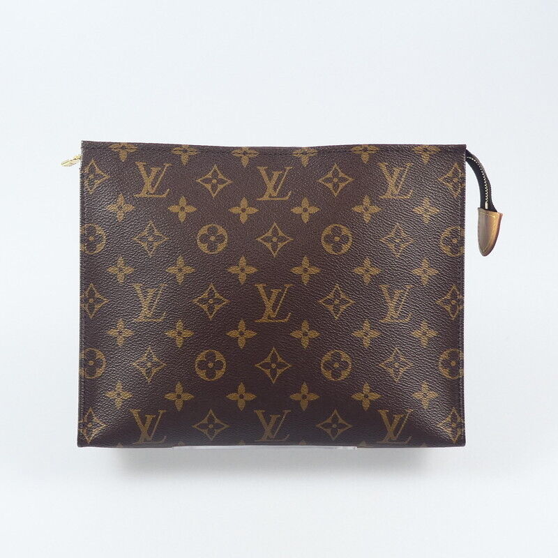 Louis Vuitton Monogram Pochette Toilette 26 Clutch Bag M47542 Brown