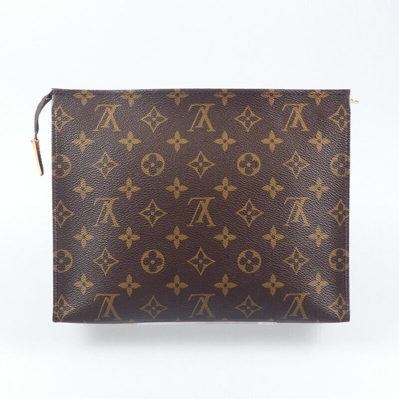 Louis Vuitton Monogram Pochette Toilette 26 Clutch Bag M47542 Brown