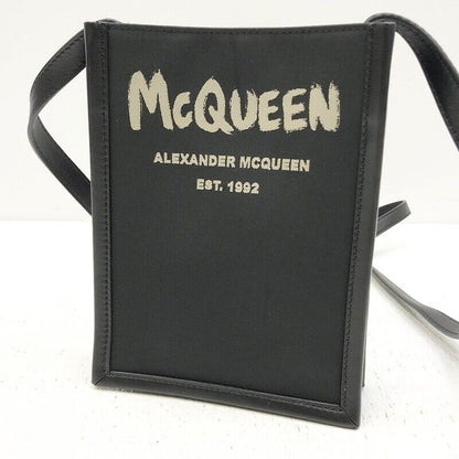 Alexander Mcqueen Shoulder Bag Black 6685921AAEZ Logo Good Condition