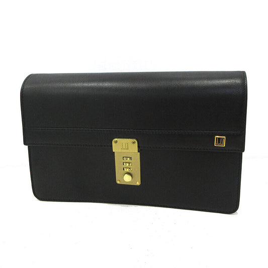 Dunhill Oxford Dial Lock Clutch Bag LG9290A Black Good Condition