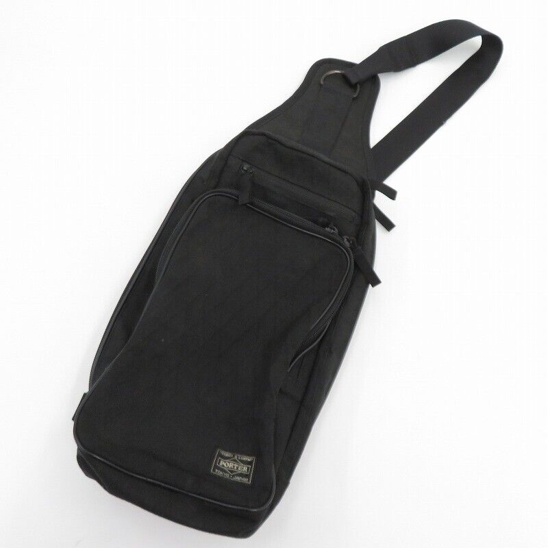 Porter Hybrid Sling Shoulder Body Bag Black Good Condition